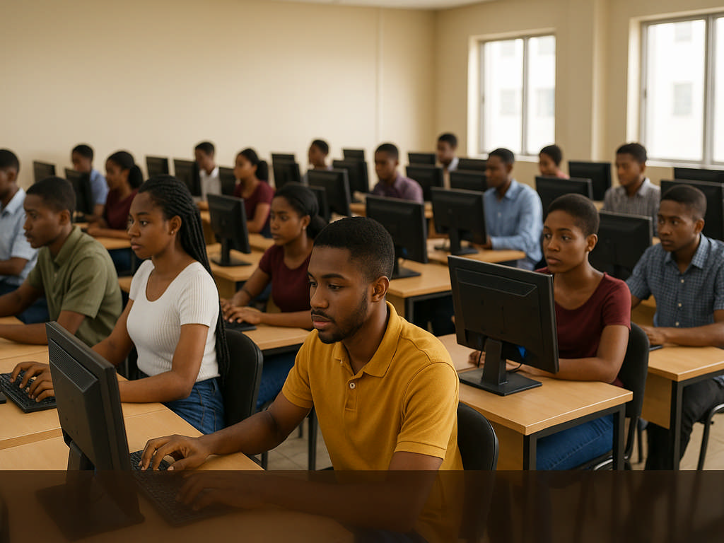 A cross-section of students taking a Computer-based test